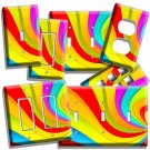 COLORFUL SWIRLY RAINBOW LIGHT SWITCH WALL PLATE OUTLET KIDS BEDROOM ROOM DECOR COLORFUL SWIRLY RAINBOW LIGHT SWITCH WALL PLATE OUTLET KIDS BEDROOM ROOM DECOR