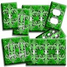 FLEUR DE LIS GREEN MARBLE LIGHT SWITCH WALL PLATE OUTLET LIVING ROOM HOME DECOR FLEUR DE LIS GREEN MARBLE LIGHT SWITCH WALL PLATE OUTLET LIVING ROOM HOME DECOR