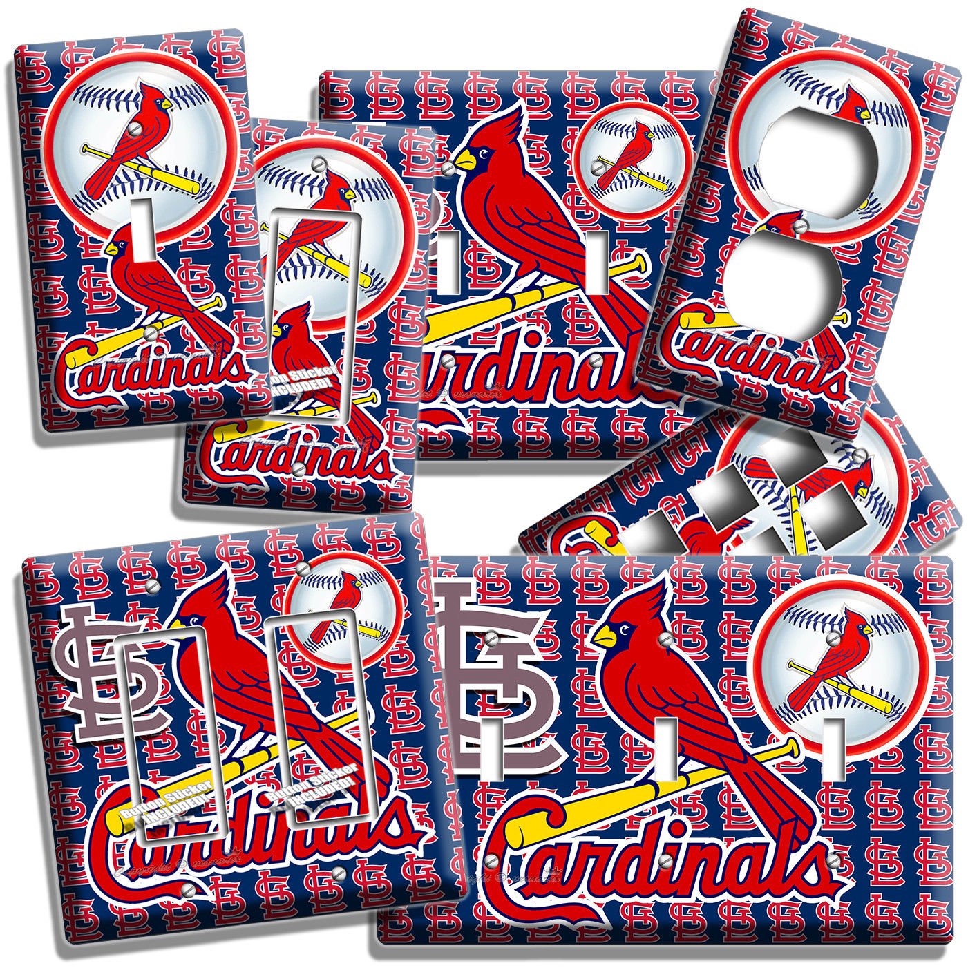 ST LOUIS CARDINALS BASEBALL TEAM LOGO LIGHT SWITCH OUTLET COVER WALL