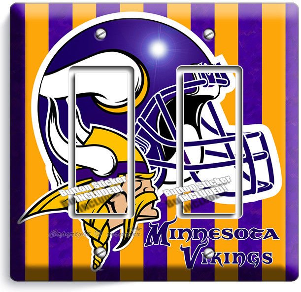 MINNESOTA VIKINGS FOOTBALL DOUBLE GFI LIGHT SWITCH WALL ...