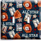BASEBALL VINTAGE ALL STAR DOUBLE LIGHT SWITCH POWER WALL PLATE COVER ROOM DECOR