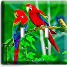 TROPICAL MACAW PARROTS LOVE BIRDS 2 GANG LIGHT SWITCH WALL PLATE ROOM HOME DECOR TROPICAL MACAW PARROTS LOVE BIRDS 2 GANG LIGHT SWITCH WALL PLATE ROOM HOME DECOR