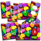 COLORFUL 3D HEARTS ROMANTIC LIGHT SWITCH OUTLET WALL PLATE BEDROOM ROOM HD DECOR