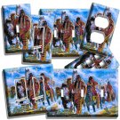 NATIVE AMERICAN INDIAN CHIEF WARRIOR TRIBE HORSE LIGHT SWITCH OUTLET PLATE DECOR NATIVE AMERICAN INDIAN CHIEF WARRIOR TRIBE HORSE LIGHT SWITCH OUTLET PLATE DECOR