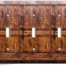 RUSTIC WOOD RANCH BARN DOOR LIGHT 3 GANG SWITCH PLATE ROOM CABIN HOUSE ART DECOR RUSTIC WOOD RANCH BARN DOOR LIGHT 3 GANG SWITCH PLATE ROOM CABIN HOUSE ART DECOR
