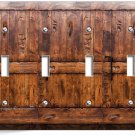 RUSTIC WOOD RANCH BARN DOOR LIGHT 4 GANG SWITCH PLATE ROOM CABIN HOUSE ART DECOR RUSTIC WOOD RANCH BARN DOOR LIGHT 4 GANG SWITCH PLATE ROOM CABIN HOUSE ART DECOR