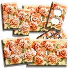 BEAUTIFUL PINK ROSES BOUQUET LIGHT SWITCH OUTLETS WALL PLATES BEDROOM HOME DECOR