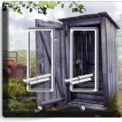 COUNTRY RUSTIC OUTHOUSE FARM BATH 2 GANG GFCI LIGHT SWITCH WALL PLATE HOME DECOR