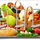 VEGETABLES BASKET BREAD OLIVE OIL TRIPLE GFI LIGHT SWITCH PLATE KITCHEN HD DECOR VEGETABLES BASKET BREAD OLIVE OIL TRIPLE GFI LIGHT SWITCH PLATE KITCHEN HD DECOR