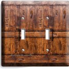 RUSTIC WOOD RANCH BARN DOOR LIGHT 2 GANG SWITCH PLATE ROOM CABIN HOUSE ART DECOR