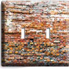 RUSTIC BRICK STONE MORTER 2 GANG LIGHT SWITCH WALL PLATES ROOM MODERN LOFT DECOR