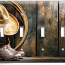 COWBOY BOOTS HAT LASSO RUSTIC COUNTRY 4 GANG LIGHT SWITCH WALL PLATES ROOM DECOR