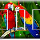 TROPICAL MACAW PARROTS 3 GANG GFCI LIGHT SWITCH WALL PLATE COVER HOME ROOM DECOR