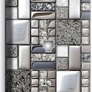 BRUSHED CROME TILE METAL LOOK PHONE TELEPHONE WALLPLATE COVER KITCHEN ROOM DECOR BRUSHED CROME TILE METAL LOOK PHONE TELEPHONE WALLPLATE COVER KITCHEN ROOM DECOR