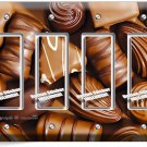 MILK AND DARK CHOCOLATE CANDIE 4 GANG GFCI LIGHT SWITCH WALL PLATE KITCHEN DECOR MILK AND DARK CHOCOLATE CANDIE 4 GANG GFCI LIGHT SWITCH WALL PLATE KITCHEN DECOR