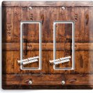 RUSTIC WOOD RANCH BARN DOOR LIGHT 2 GANG GFI SWITCH PLATE ROOM CABIN HOUSE DECOR