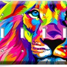 COLORFUL LION ABSTRACT ART 4 GANG LIGHT SWITCH WALL PLATE COVERS ROOM HOME DECOR
