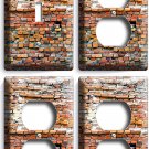 RUSTIC BRICK STONE MORTER 1 SWITCH 3 OUTLET SET WALL PLATE COVER LOFT ROOM DECOR RUSTIC BRICK STONE MORTER 1 SWITCH 3 OUTLET SET WALL PLATE COVER LOFT ROOM DECOR