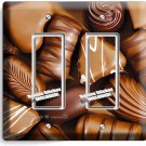 MILK AND DARK CHOCOLATE CANDIE 2 GANG GFCI LIGHT SWITCH WALL PLATE KITCHEN DECOR MILK AND DARK CHOCOLATE CANDIE 2 GANG GFCI LIGHT SWITCH WALL PLATE KITCHEN DECOR