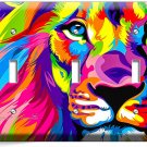 COLORFUL LION ABSTRACT ART 3 GANG LIGHT SWITCH WALL PLATE COVERS ROOM HOME DECOR