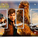 A STAR WARS HAN SOLO STORY CHEWBACCA FALCON PILOT 3 GANG GFCI LIGHT SWITCH PLATE