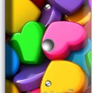 COLORFUL 3D HEARTS ROMANTIC LIGHT DIMMER CABLE WALL PLATE BEDROOM ROOM ART DECOR