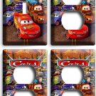 CARS LIGHTNING McQUEEN MATTER LIGHT SWITCH 3 OUTLET SET WALL PLATE BOYS BEDROOM