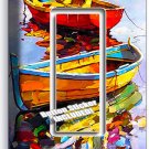 COLORFUL BOATS ON LAKE SINGLE GFI LIGHT SWITCH WALL PLATE COVERS ROOM HOME DECOR