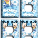 BABY MICKEY MOUSE NURSERY LIGHT SWITCH 3 OUTLET PLATES INFANT NEWBORN BOYS ROOM BABY MICKEY MOUSE NURSERY LIGHT SWITCH 3 OUTLET PLATES INFANT NEWBORN BOYS ROOM