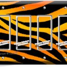 WILD TIGER STRIPES SKIN PRINT 4 GANG GFI LIGHT SWITCH WALL PLATE ROOM HOME DECOR WILD TIGER STRIPES SKIN PRINT 4 GANG GFI LIGHT SWITCH WALL PLATE ROOM HOME DECOR
