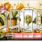 RUSTIC COUNTRY KITCHEN TULIP FLOWER POT 4 GANG GFI LIGHT SWITCH WALL PLATE DECOR RUSTIC COUNTRY KITCHEN TULIP FLOWER POT 4 GANG GFI LIGHT SWITCH WALL PLATE DECOR