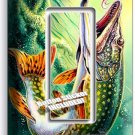GONE FISHING PIKE LURE LAKE 1 GANG GFCI LIGHT SWITCH WALL PLATE ROOM CABIN DECOR