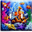 TROPICAL SEA CORAL CLOWN FISH AQUARIUM DOUBLE LIGHT SWITCH WALL PLATE ROOM DECOR TROPICAL SEA CORAL CLOWN FISH AQUARIUM DOUBLE LIGHT SWITCH WALL PLATE ROOM DECOR
