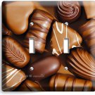 MILK AND DARK CHOCOLATE CANDIE 2 GANG LIGHT SWITCH WALL PLATE ROOM KITCHEN DECOR MILK AND DARK CHOCOLATE CANDIE 2 GANG LIGHT SWITCH WALL PLATE ROOM KITCHEN DECOR