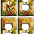 RUSTIC TUSCAN KITCHEN WINE BOTTLE WINEGLASS LIGHT SWITCH 3 OUTLET SET WALL DECOR RUSTIC TUSCAN KITCHEN WINE BOTTLE WINEGLASS LIGHT SWITCH 3 OUTLET SET WALL DECOR