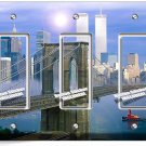 NYC NEW YORK CITY BROOKLYN BRIDGE TWIN TOWERS 3 GFI LIGHT SWITCH PLATE ART DECOR NYC NEW YORK CITY BROOKLYN BRIDGE TWIN TOWERS 3 GFI LIGHT SWITCH PLATE ART DECOR