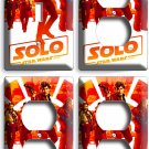 A STAR WARS HAN SOLO STORY CHEWBACCA 1 LIGHT SWITCH 3 OUTLET WALL PLATE ROOM ART