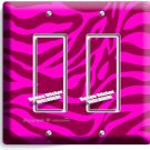 HOT PINK ZEBRA STRIPE ANIMAL PRINT 2 GANG GFI LIGHT SWITCH WALL PLATE ROOM DECOR HOT PINK ZEBRA STRIPE ANIMAL PRINT 2 GANG GFI LIGHT SWITCH WALL PLATE ROOM DECOR