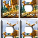 WHITETAIL DEER BUCK 1 LIGHT SWITCH 3 OUTLET WALL PLATES HUNTING CABIN ROOM DECOR WHITETAIL DEER BUCK 1 LIGHT SWITCH 3 OUTLET WALL PLATES HUNTING CABIN ROOM DECOR