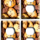 MILK CHOCOLATE CHIP COOKIE 1 LIGHT SWITCH 3 OUTLET WALL PLATE ROOM KITCHEN DECOR MILK CHOCOLATE CHIP COOKIE 1 LIGHT SWITCH 3 OUTLET WALL PLATE ROOM KITCHEN DECOR