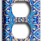 BLUE ITALIAN TILES LOOK OUTLET WALL PLATE COVER KITCHEN BATHROOM HOME ROOM DECOR