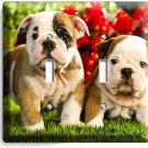 CUTE FRENCH BULLDOG PUPPIES DOG DOUBLE LIGHT SWITCH WALL PLATE COVERS ROOM DECOR