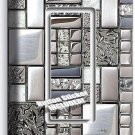 BRUSHED CROME TILE METAL DESIGN SINGLE GFI LIGHT SWITCH WALL PLATE KITCHEN DECOR BRUSHED CROME TILE METAL DESIGN SINGLE GFI LIGHT SWITCH WALL PLATE KITCHEN DECOR