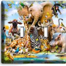 AFRICAN JUNGLE ANIMALS 2 GANG LIGHT SWITCH WALL PLATE BABY NURSERY ROOM HD DECOR AFRICAN JUNGLE ANIMALS 2 GANG LIGHT SWITCH WALL PLATE BABY NURSERY ROOM HD DECOR