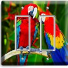 TROPICAL MACAW PARROTS 2 GANG GFCI LIGHT SWITCH WALL PLATE COVER HOME ROOM DECOR TROPICAL MACAW PARROTS 2 GANG GFCI LIGHT SWITCH WALL PLATE COVER HOME ROOM DECOR