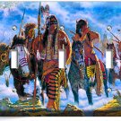 CHIEF WARRIOR TRIBAL FEATHERS ON HORSE TRIPLE LIGHT SWITCH WALL PLATE ROOM DECOR