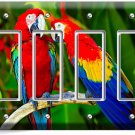 TROPICAL MACAW PARROTS 4 GANG GFCI LIGHT SWITCH WALL PLATE COVER HOME ROOM DECOR TROPICAL MACAW PARROTS 4 GANG GFCI LIGHT SWITCH WALL PLATE COVER HOME ROOM DECOR