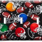 AMERICAN FOOTBALL BALLS HELMETS TRIPLE LIGHT SWITCH WALL PLATE BOYS ROOM DECOR