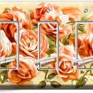 BEAUTIFUL PINK ROSES BOUQUET TRIPLE GFCI LIGHT SWITCH WALL PLATE ROOM HOME DECOR