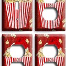 RETRO POP CORN TV ROOM HOME MOVIE THEATER 1 LIGHT SWITCH 3 OUTLET PLATE HD DECOR